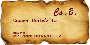 Csomor Borbála névjegykártya
